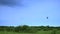 Air balloon flight landscape view, time-lapse