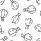 Air balloon icon in flat style. Aerostat vector illustration on white isolated background. Flying transport seamless pattern