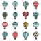 Air balloon icons vector flat