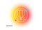 Air balloon line icon. Flight transport with basket sign. Gradient blur button. Vector