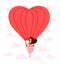 Air balloon with menstrual cup concept. Woman having menstrual period, menstruation, premenstrual syndrome, PMS, female