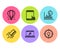 Air balloon, Report timer and Tablet pc icons set. Laptop repair, Credit card and Idea signs. Vector