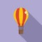 Air balloon travel icon flat vector. Retirement voyage