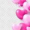 Air balloons form hearts transparent background template