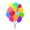 Air balloons group carnival happy surprise helium string. Bunch colorful