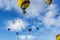 Air balloons rising