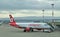 Air Berlin aircraft making a stop in a European airport in late 2015