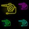 Air blower carwash neon color set icon. Simple thin line, outline vector of car wash icons for ui and ux, website or mobile