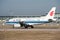 Air China. An airplane landed at the airport.