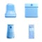 Air cleaner icons set cartoon vector. Modern air purifier equipment