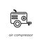 Air compressor icon. Trendy modern flat linear vector Air compressor icon on white background from thin line Construction collect