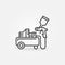 Air Compressor with Spray Gun outline vector icon