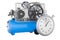 Air compressor with stopwatch, 3D rendering