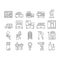 Air Compressor Tool Collection Icons Set Vector .