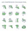 Air compressor and tool icon set, 64x64 perfect pixel and editable stroke