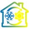 Air condition system colorful icon, house with snowflake, sun and arrows