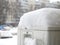 Air conditioner covered under snow, outdoors