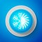 Air conditioner icon isolated on blue background. Circle blue button