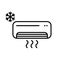 Air Conditioner Icon in linear style. Cool refreshing.