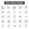 Air conditioner line icons, signs, vector set, outline illustration concept