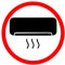 Air conditioner may use sign red circle road icon silhouette symbol