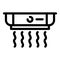 Air conditioner and waves icon, outline style