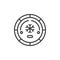 Air conditioning button outline icon