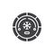 Air conditioning button vector icon