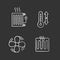 Air conditioning chalk icons set