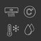 Air conditioning chalk icons set