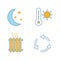 Air conditioning color icons set