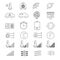 Air conditioning, cooling vector thin line icons