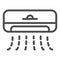 Air conditioning line icon. Cooling device with climate control feature symbol, outline style pictogram on white
