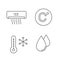 Air conditioning linear icons set