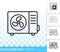 Air Conditioning simple black line vector icon