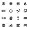 Air conditioning system vector icons set