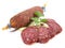 Air dried Beef Salami Slices - Isolated