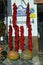 Air dried chillis and pumpkins at a deli in TrevÃ©lez village in Las Alpujarras