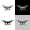 Air drone quadrocopter aerial icon set