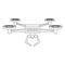 Air drone remote control cartoon in black and white