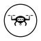 Air, drone, smart technology icon. Black vector graphics
