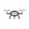 Air, drone, smart technology icon. Gray vector graphics