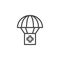 Air Drop With Parachute line icon