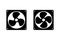 Air fan vector icon set. CPU processor cooler symbol