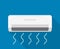 Air flow condition cool background. Air conditioner vent heat flat vector icon