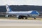 The Air Force One lands at the Athens International Airport