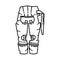 Air Force Pilot Anti G-Suit Icon. Doodle Hand Drawn or Outline Icon Style