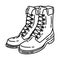 Air Force Pilot Combat Boots Icon. Doodle Hand Drawn or Outline Icon Style