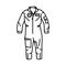 Air Force Pilot Flight Suit Icon. Doodle Hand Drawn or Outline Icon Style