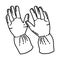 Air Force Pilot Gloves Icon. Doodle Hand Drawn or Outline Icon Style